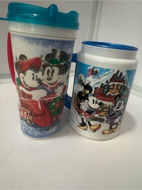 Disney Holiday Mickey & Minnie Travel Mug Duo - Blue, White, Red